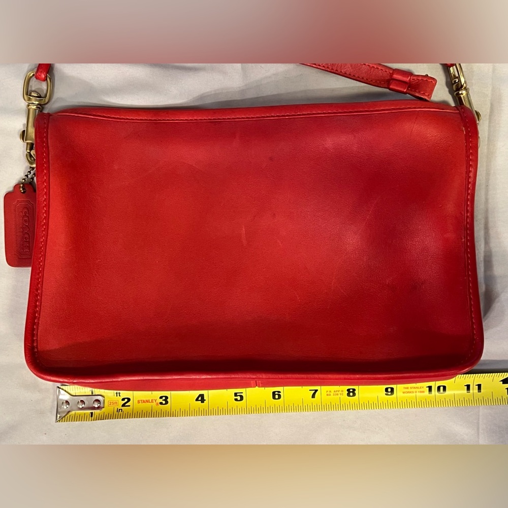 Coach Vintage 4106 Red Leather Women's Bag/Clutch, detachable straps - Picture 3 of 10